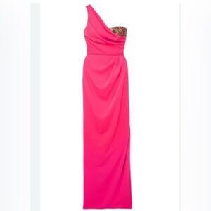 Marchesa One Shoulder Pink Dress